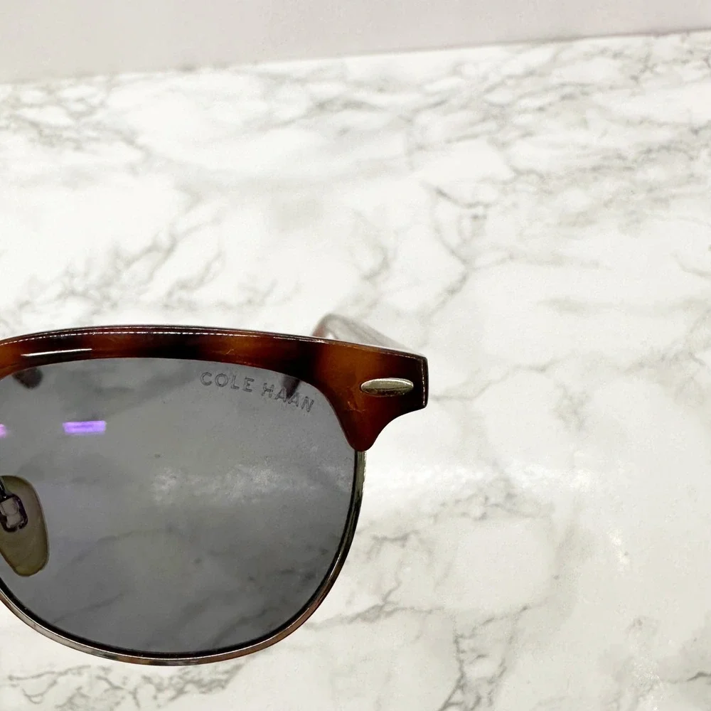 Cole Haan C1719 22 Sunglasses Women Tortoise Polarized Clubmaster Excellent